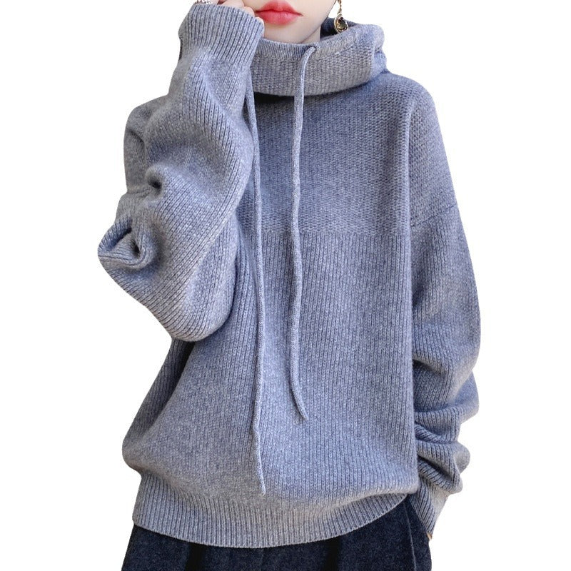 Womens Cashmere Knit Thermal Pullover Sweater