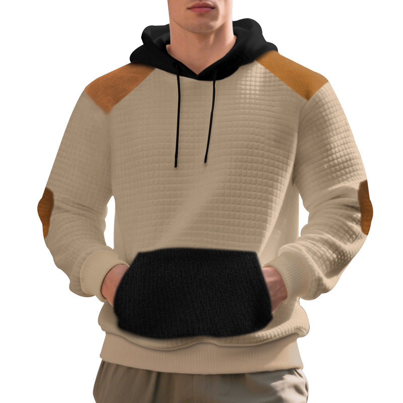Mens Leisure Pullover Jacquard Multicolor Hoodie