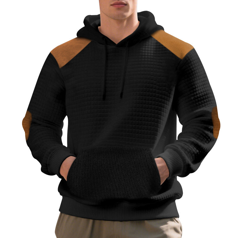 Mens Leisure Pullover Jacquard Multicolor Hoodie