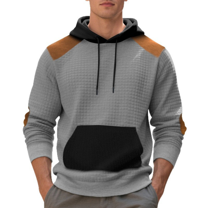 Mens Leisure Pullover Jacquard Multicolor Hoodie