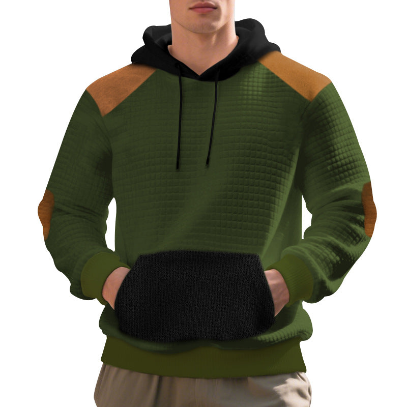 Mens Leisure Pullover Jacquard Multicolor Hoodie