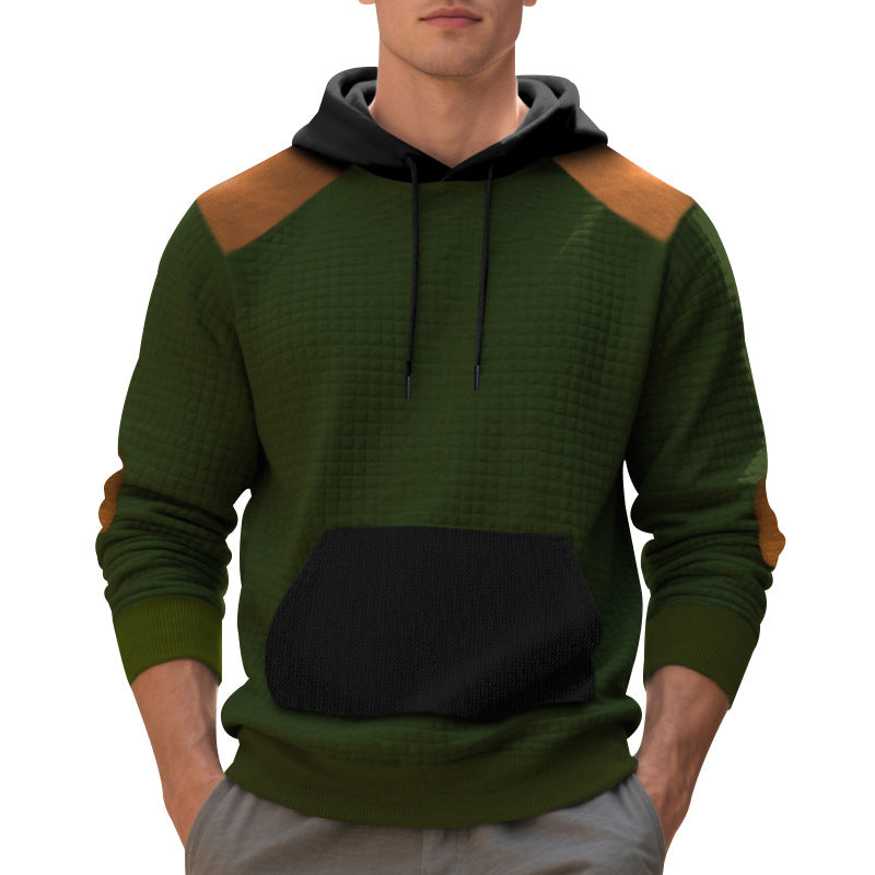 Mens Leisure Pullover Jacquard Multicolor Hoodie