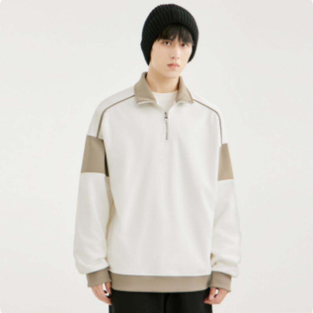 Mens Drop Shoulder Loose Lapels Sweater