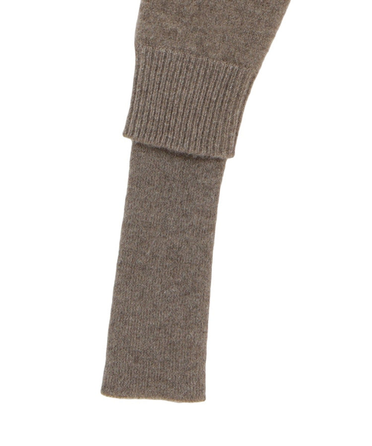 Womens Round Neck Stacked Sleeve Knit Sweater