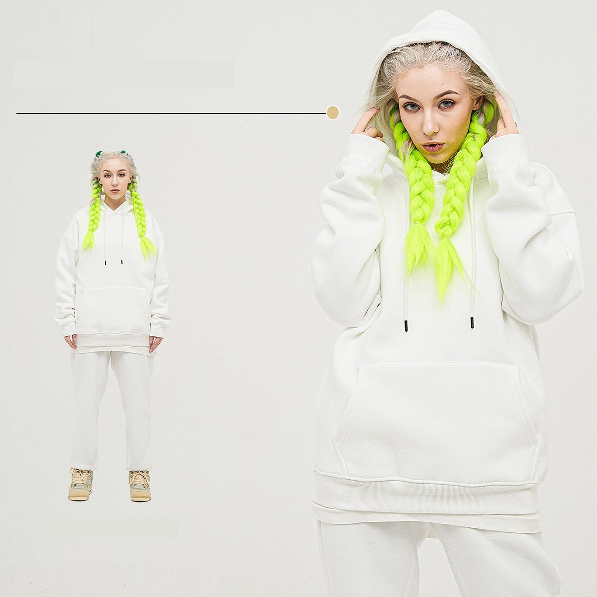 Mens Fashion Casual Fleece Lined Hooded Sweatshirt