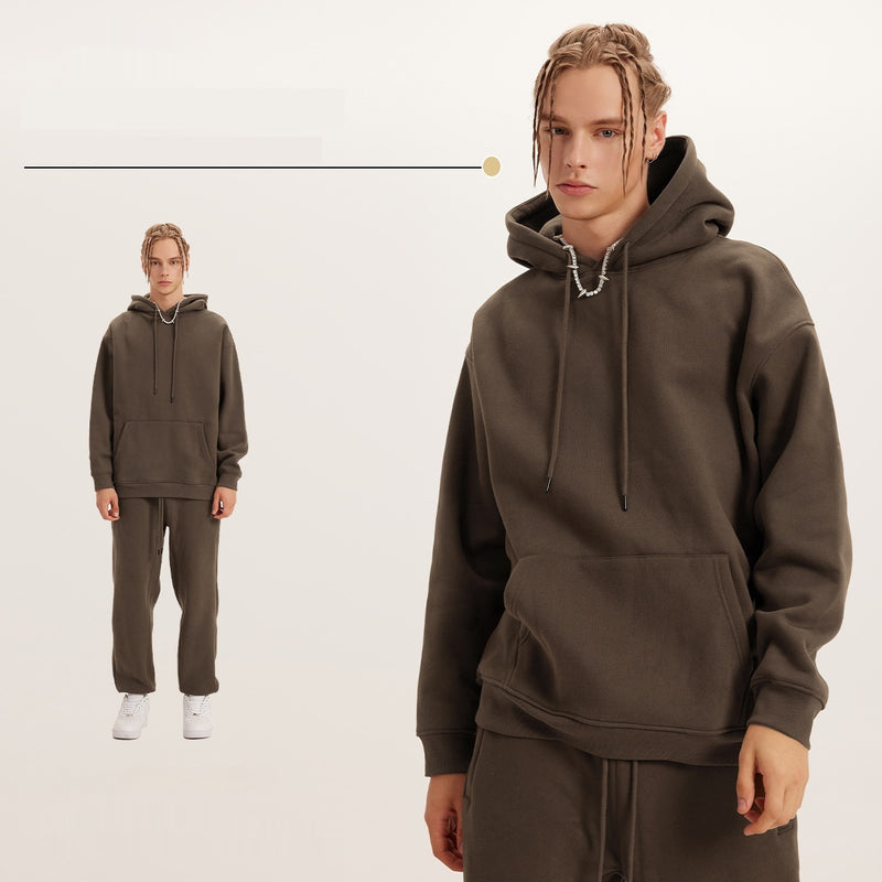 Mens Fashion Casual Fleece Lined Hooded Sweatshirt