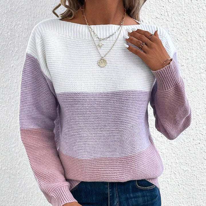 Autumn And Winter Knitted Sweater Women's Round Neck Long Sleeve Pullover Top