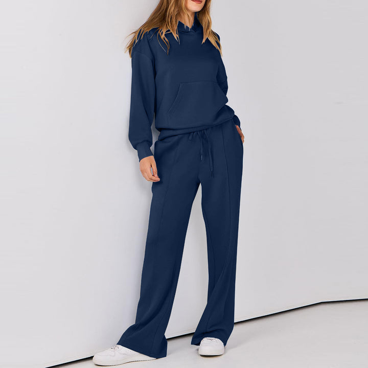 Womens Long Sleeve Drawstring Pocket Suit