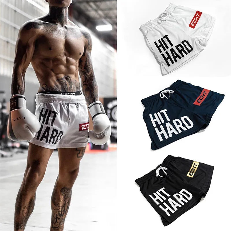 Men’s Quick-Dry Elastic Waist Gym & Beach Shorts