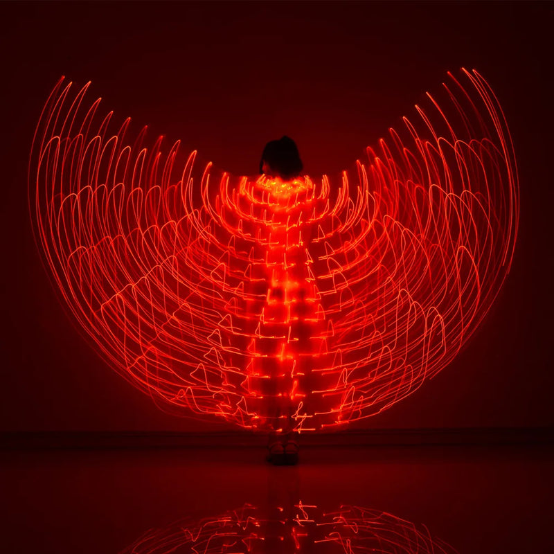 LED Wings Belly Dance Wings Isis Halloween Wings Prop Shining LED Lamp Wings Belly Dance Costumes Accessories Sticks Adult Child