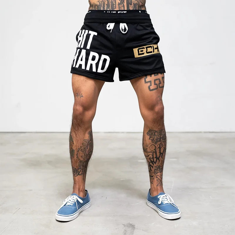 Men’s Quick-Dry Elastic Waist Gym & Beach Shorts