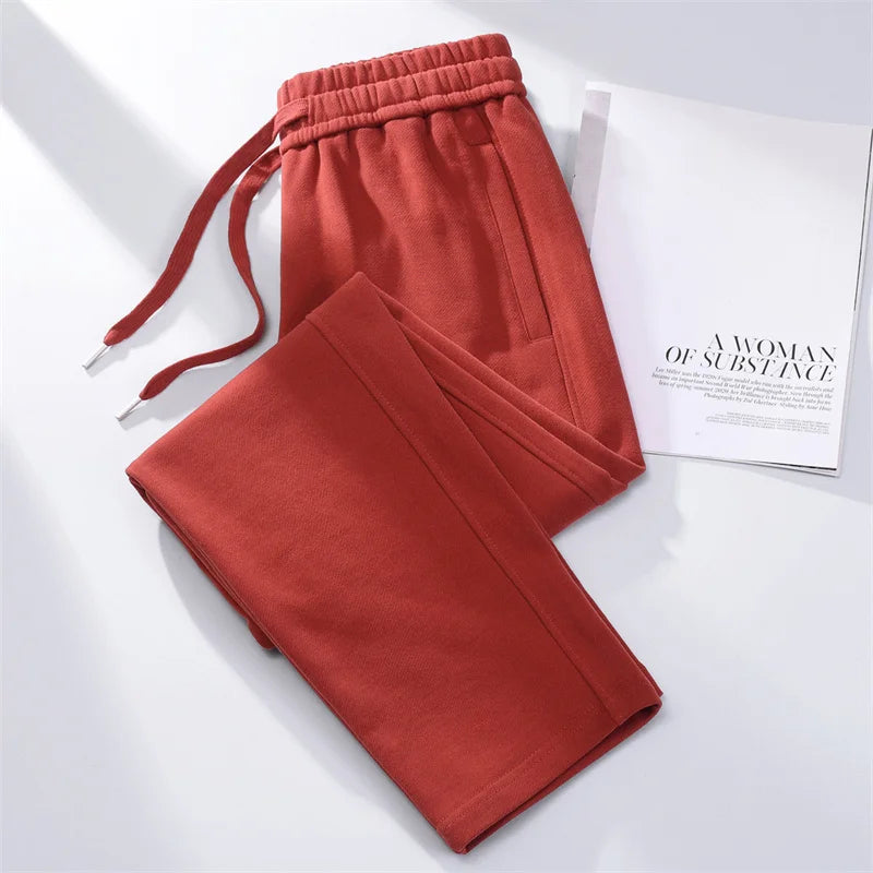 Streetwear Women Cotton Straight Pants High Waist Drawstring Sweatpants Loose Casual Trousers Female Autumn Winter Sport Pants