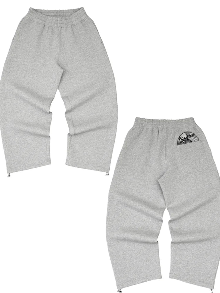 2026 Trendy High Street Retro Casual Streetwear Men's Sports Suit Y2K Harajuku Embroidered Hoodie men Hip-hop Loose Sweatpants