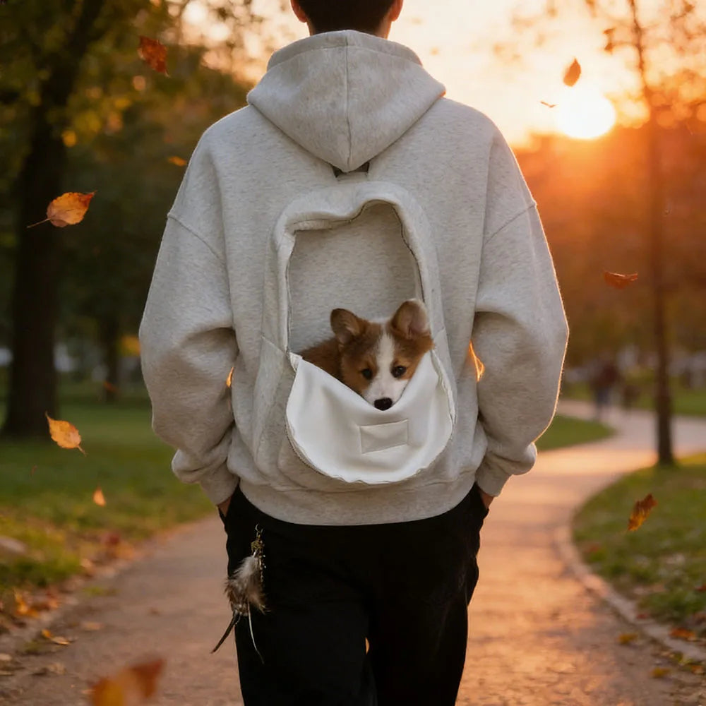 Streetwear Fashion Three-Dimensional Backpack Casual Hoodie Autumn Winter Trendy Street Trend Punk Men's Top Loose Sportswear