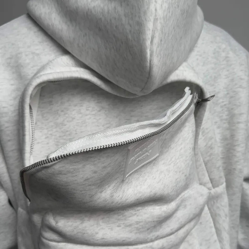 Streetwear Fashion Three-Dimensional Backpack Casual Hoodie Autumn Winter Trendy Street Trend Punk Men's Top Loose Sportswear