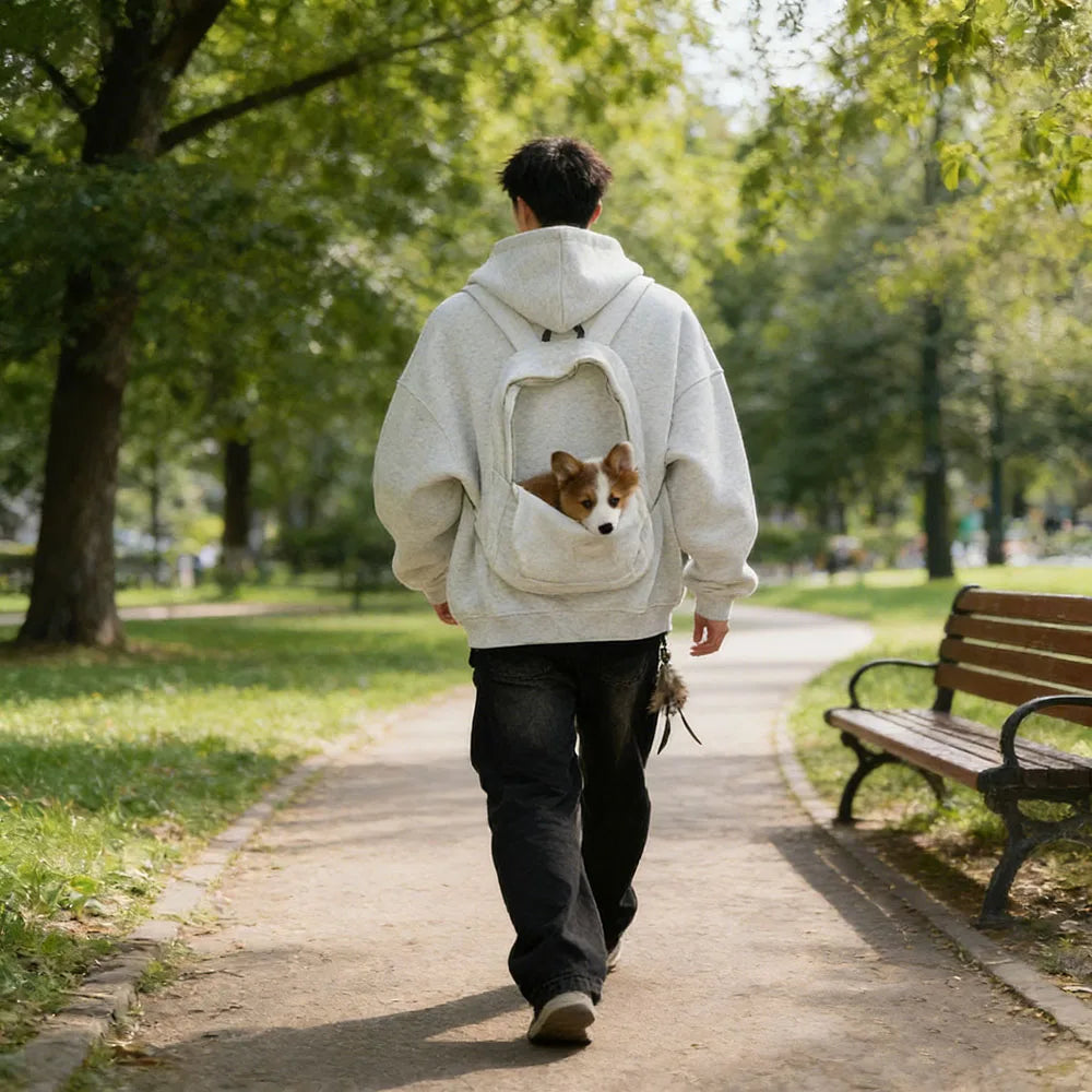 Streetwear Fashion Three-Dimensional Backpack Casual Hoodie Autumn Winter Trendy Street Trend Punk Men's Top Loose Sportswear