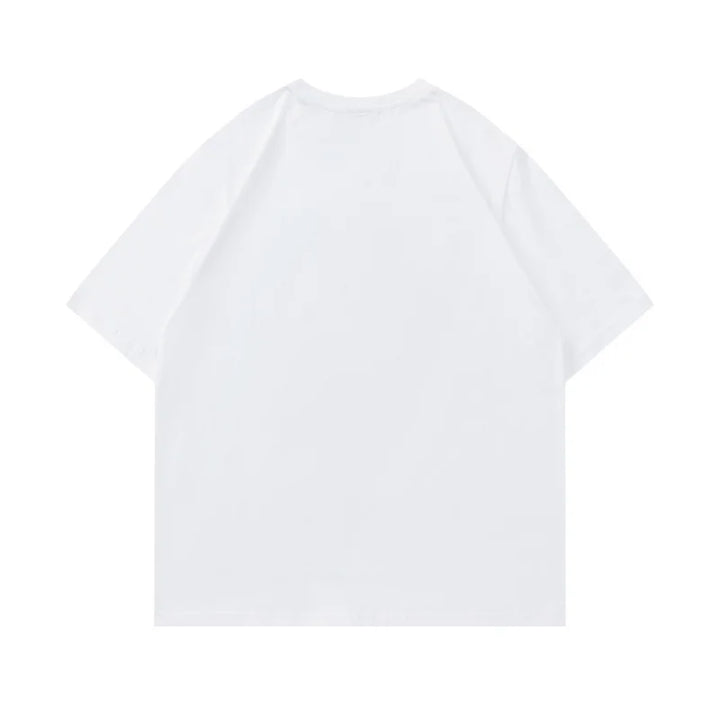 Men's Streetwear Pattern T-shirt - Bold Letter Printed Loose Casual T-shirt, Vibrant Summer Short sleeved Pure Cotton T-shirt St