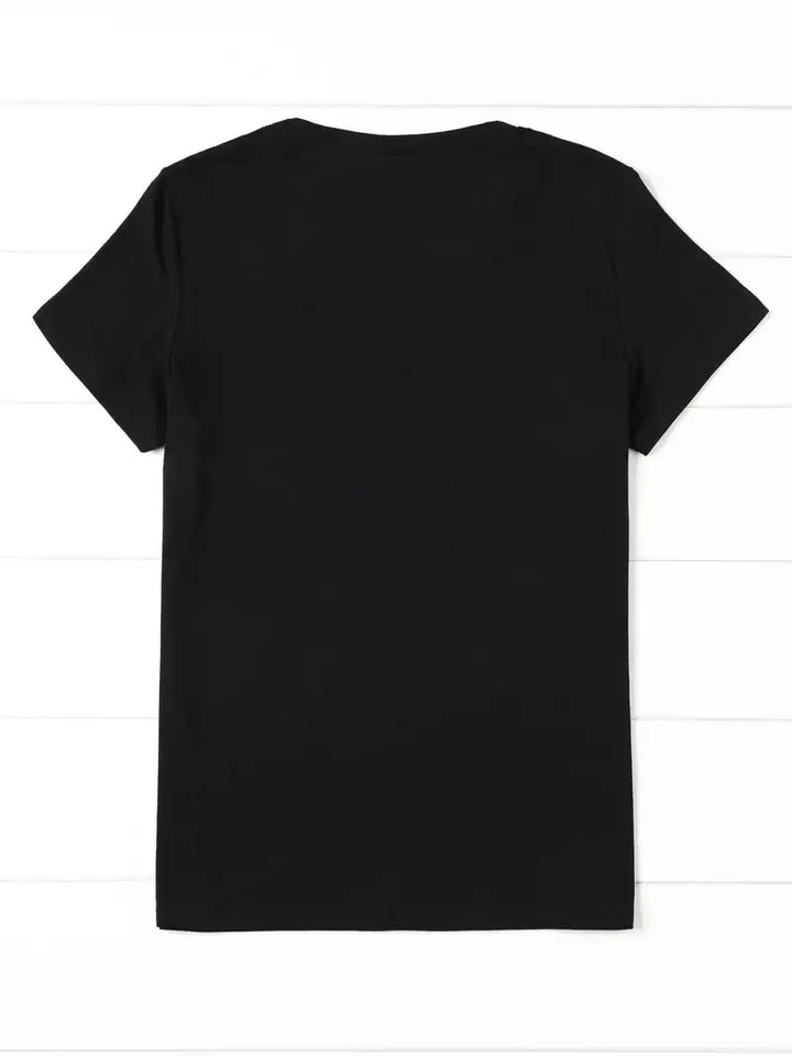 Streetwear 90s Women'S Casual Graphic T-Shirt  "Dramatic" Print with Wine Print Short Sleeve T Shirt Clothing Top Tee