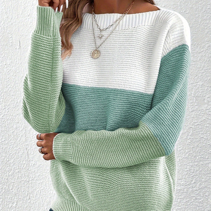 Autumn And Winter Knitted Sweater Women's Round Neck Long Sleeve Pullover Top