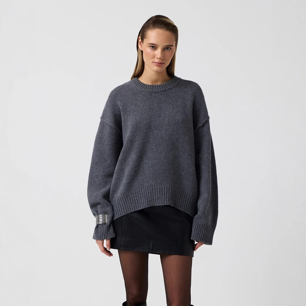 Ladies Loose Round Neck Sweater