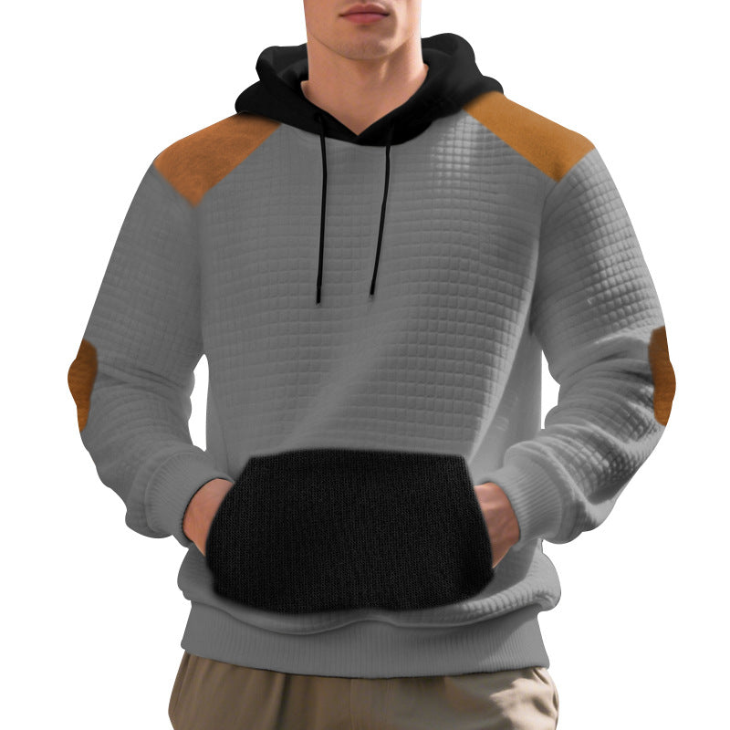 Mens Leisure Pullover Jacquard Multicolor Hoodie