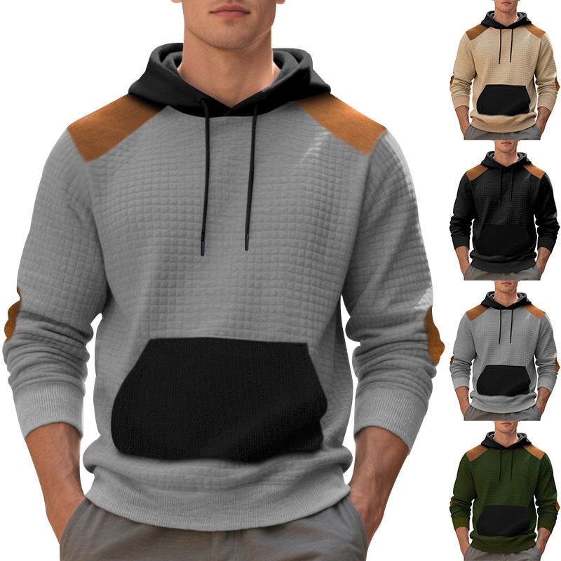 Mens Leisure Pullover Jacquard Multicolor Hoodie