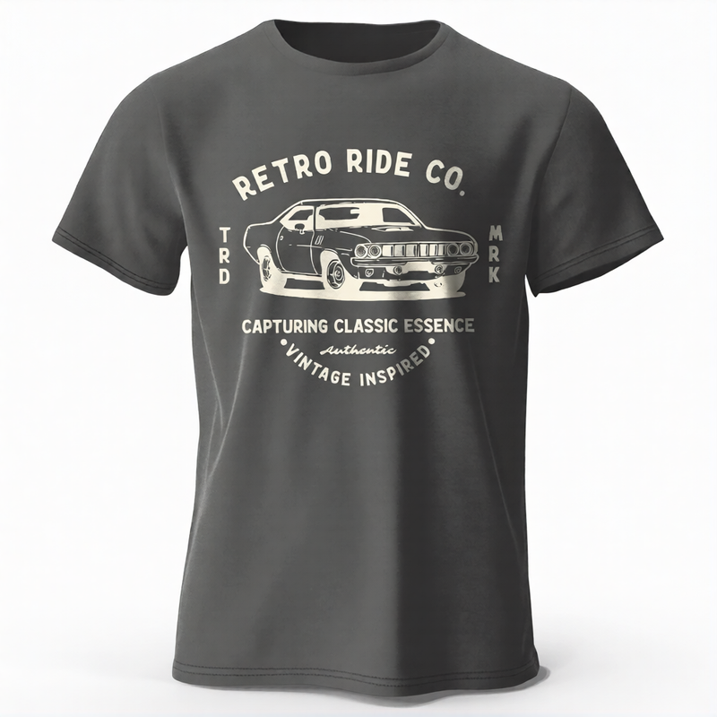 Men’s Vintage Car Graphic Cotton T-Shirt