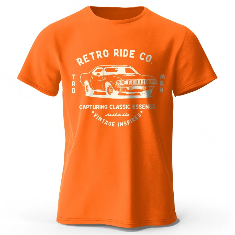 Men’s Vintage Car Graphic Cotton T-Shirt
