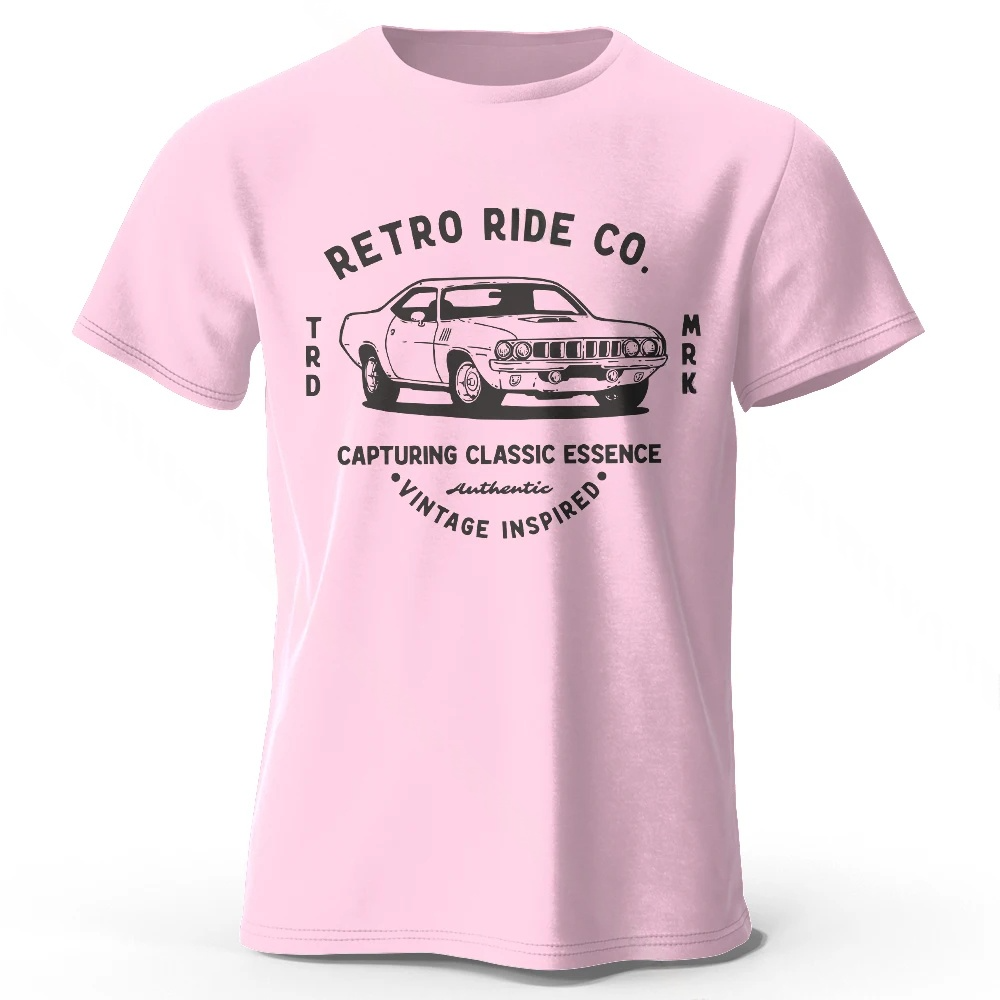 Men’s Vintage Car Graphic Cotton T-Shirt