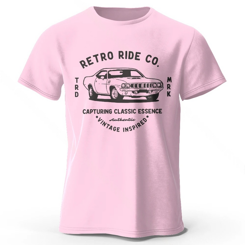 Men’s Vintage Car Graphic Cotton T-Shirt