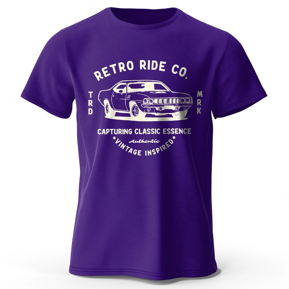 Men’s Vintage Car Graphic Cotton T-Shirt