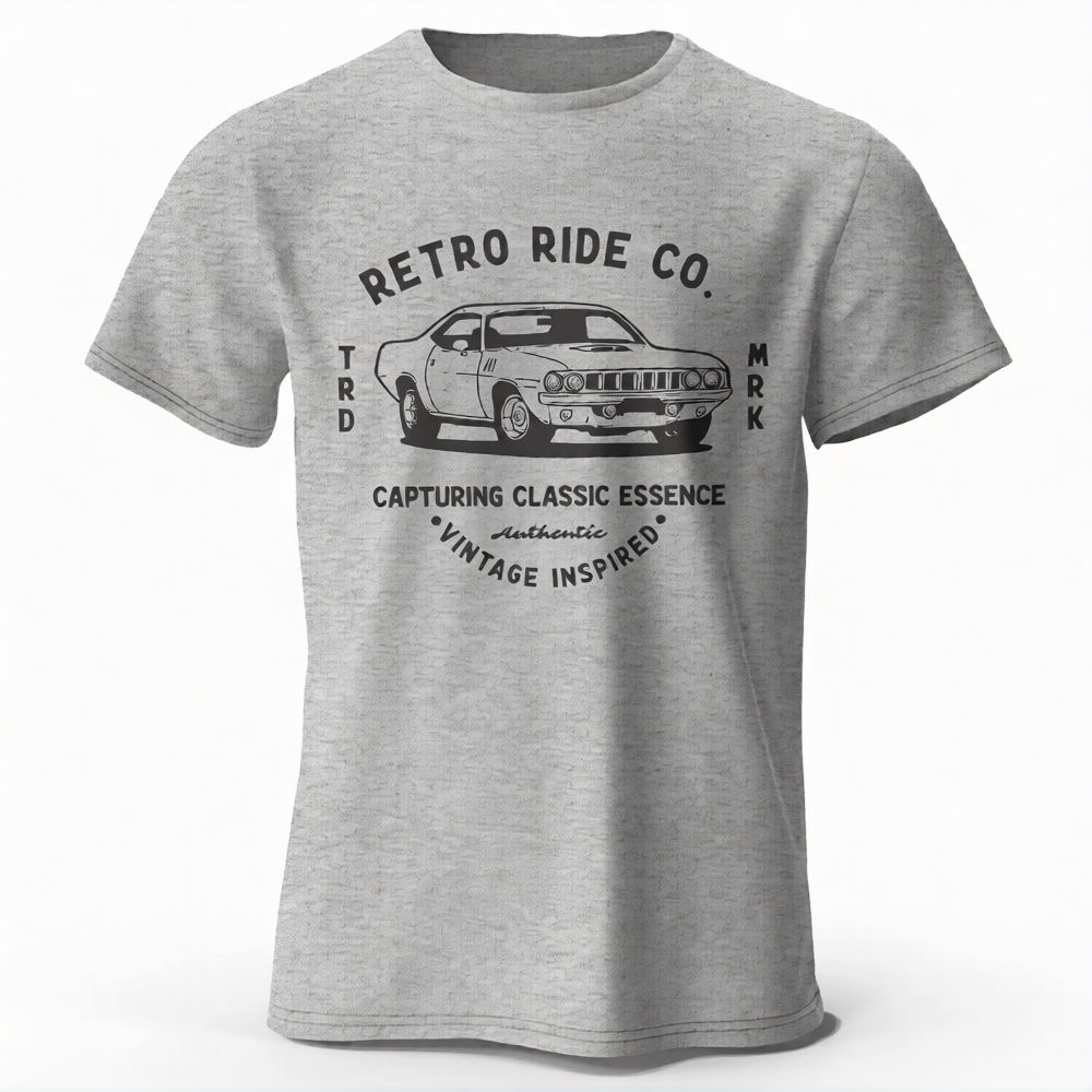 Men’s Vintage Car Graphic Cotton T-Shirt