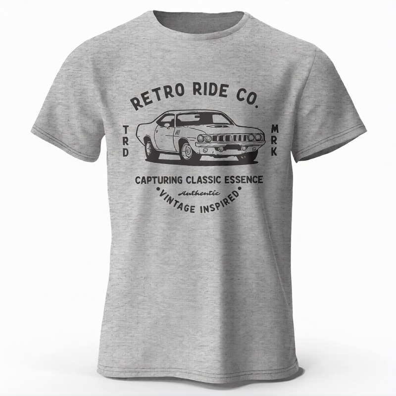 Men’s Vintage Car Graphic Cotton T-Shirt