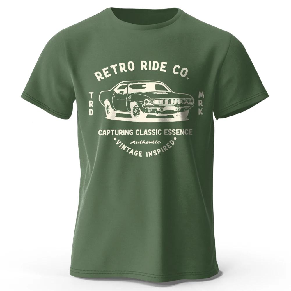 Men’s Vintage Car Graphic Cotton T-Shirt