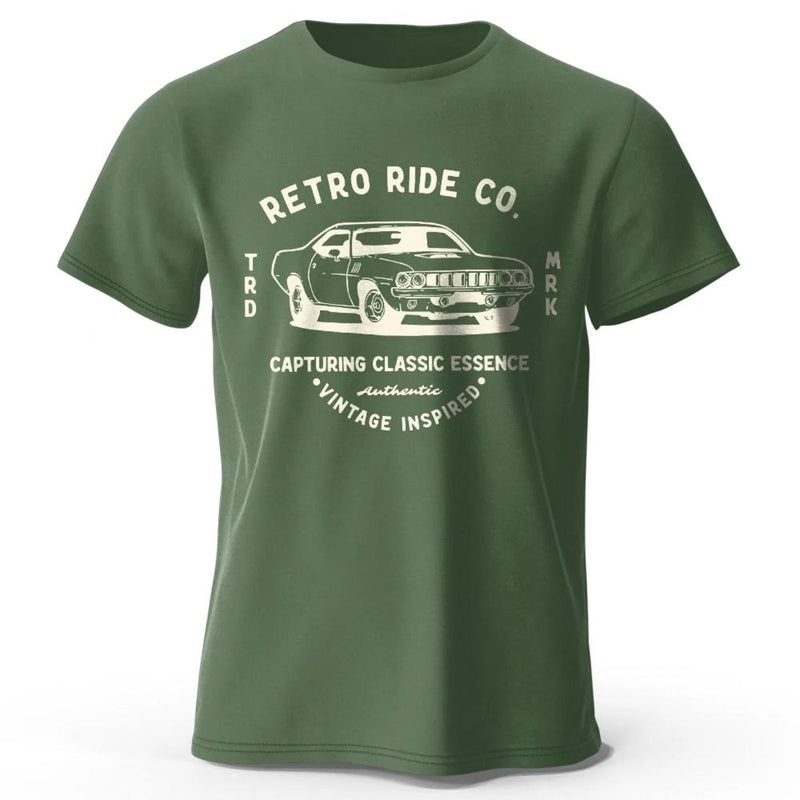 Men’s Vintage Car Graphic Cotton T-Shirt