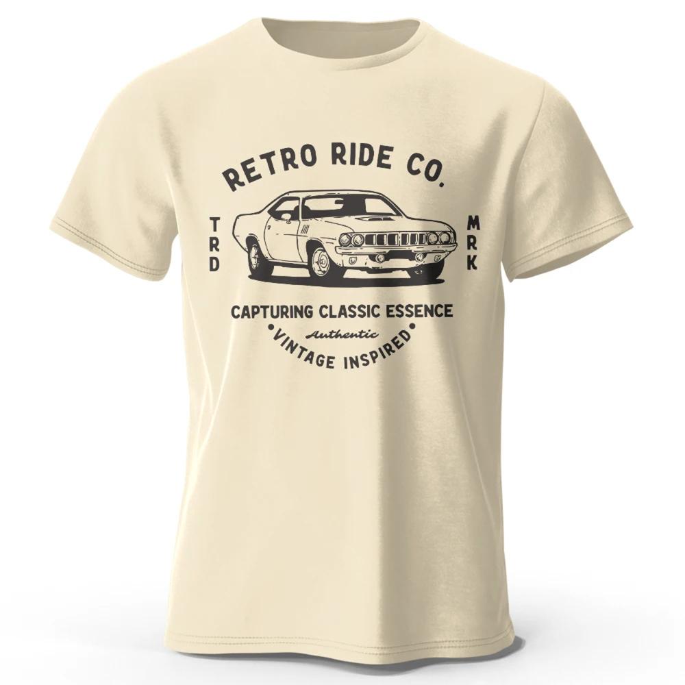 Men’s Vintage Car Graphic Cotton T-Shirt
